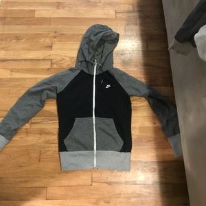 Black and Grey Nike Zip Up sweatshirt